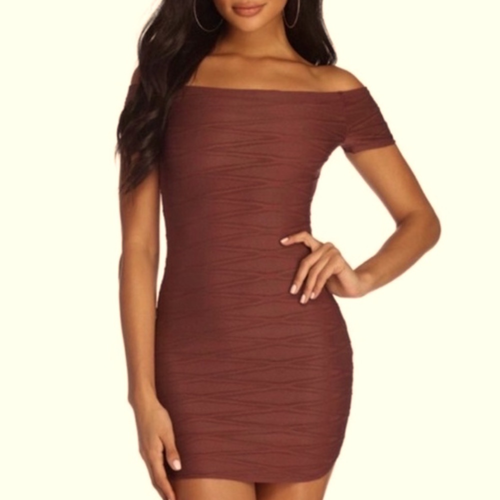 Windsor Chocolate Bronze Mini Dress